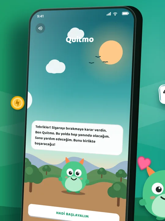 Quitmo uygulama ekranı: Bırakmaya hazır mısın?