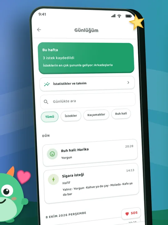 Quitmo uygulama ekranı: Her isteği kaydet